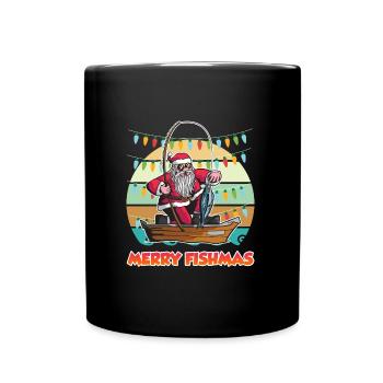 Joyeux Fishmas Nikolaus Angler Angel - Mug uni - noir - Devant