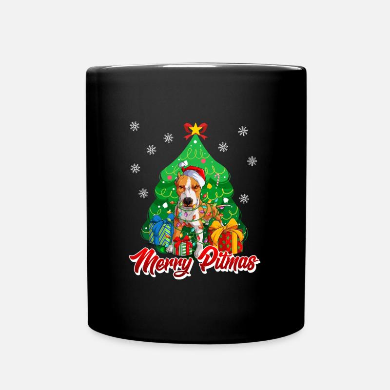 Joyeux Pitmas Pitbull Noël Stefford - Mug uni - noir