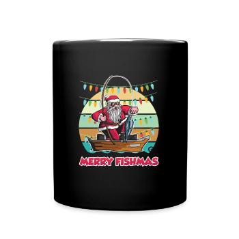 Joyeux Fishmas Nikolaus Angler Angel - Mug uni - noir - Devant