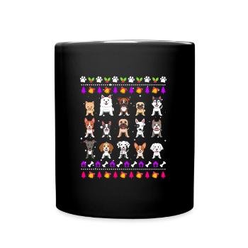 Ugly Christmas Dogs Dog Owners Christmas - Full Colour Mug - black - Front