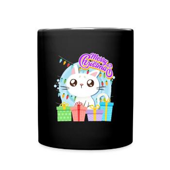 Merry Catmas Cats Children - Full Colour Mug - black - Front