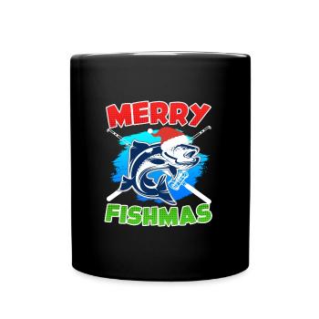 Joyeux poisson Pêche - Mug uni - noir - Devant