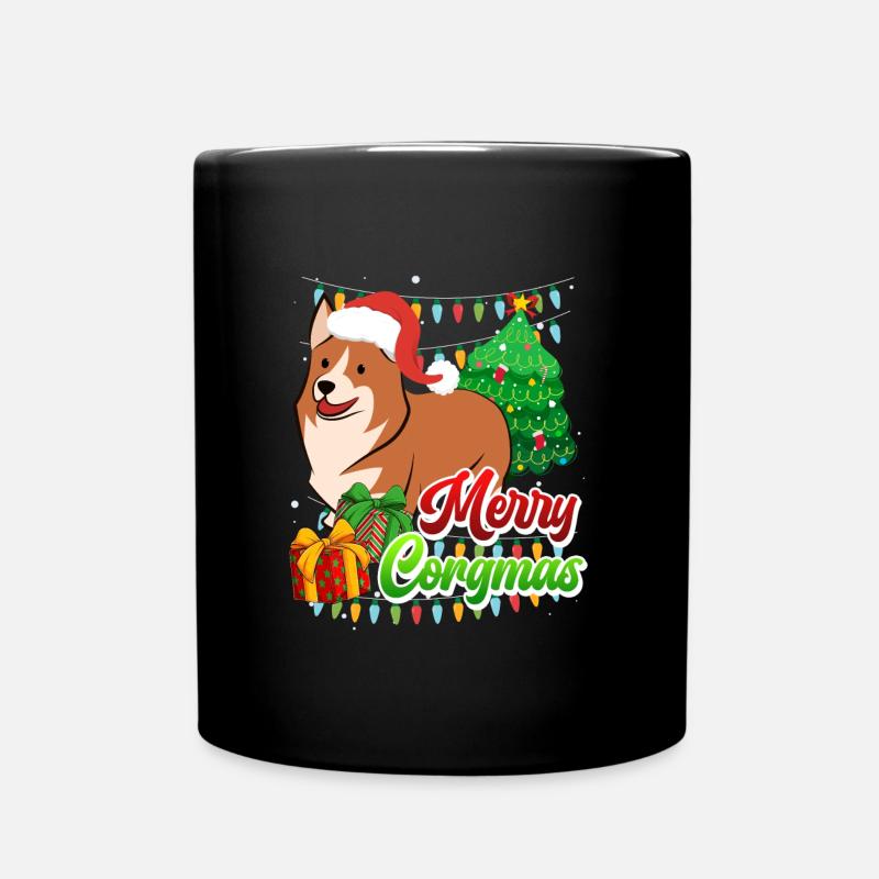 Merry Corgmas Dog Propriétaire Corgi Dog - Mug uni - noir