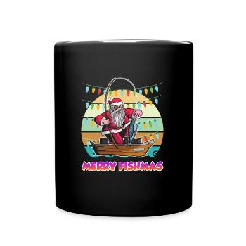 Joyeux Fishmas Nikolaus Angler Angel - Mug uni - noir - Devant