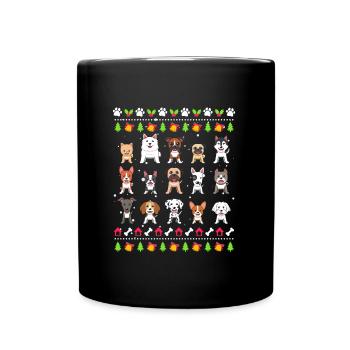 Ugly Christmas Dogs Dog Owners Christmas - Full Colour Mug - black - Front