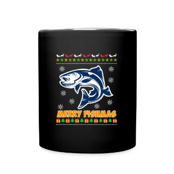 Ange Noël Joyeux Poissonnier Pêcheur - Mug uni - noir - Devant