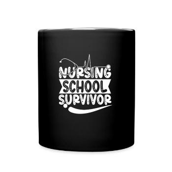 Survivor of the nursing school - Full Colour Mug - black - Front