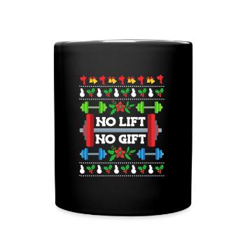 Weight Training Trainer No Lift no Gift Dumbbell - Full Colour Mug - black - Front