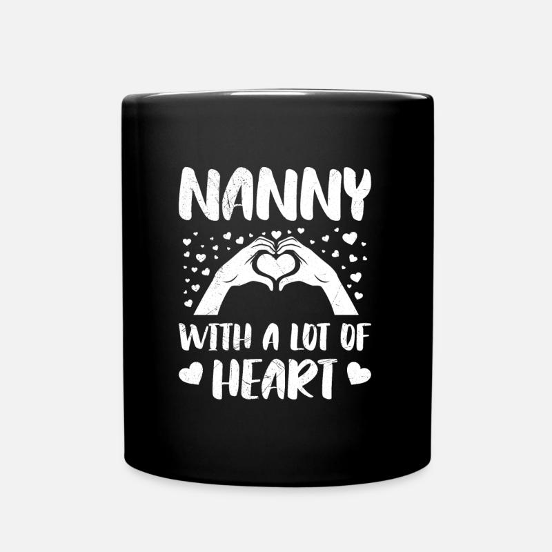 Nanny mit viel Herz beste Tagesmutter - Tasse einfarbig - Schwarz