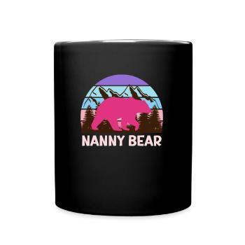 Mama bear Nanny bear Tagesmutter - Tasse einfarbig - Schwarz - Vorne