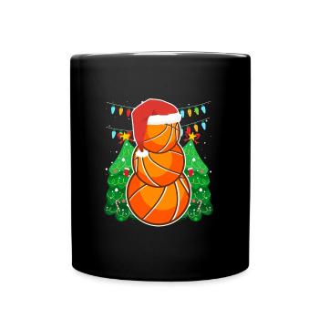 Basketball Snowman Basketball Player - Full Colour Mug - black - Front