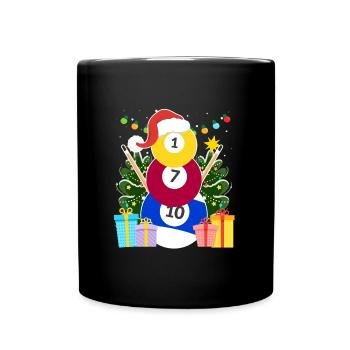 Billiard Kugeln Billard Schneemann Billiard - Tasse einfarbig - Schwarz - Vorne