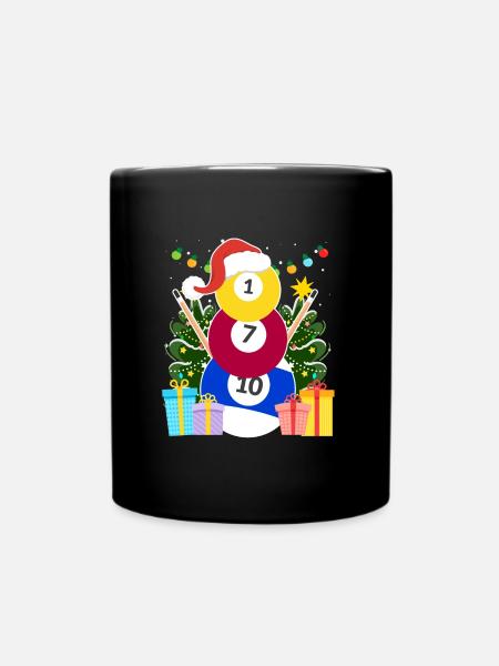 Billiard Kugeln Billard Schneemann Billiard - Tasse einfarbig - Schwarz