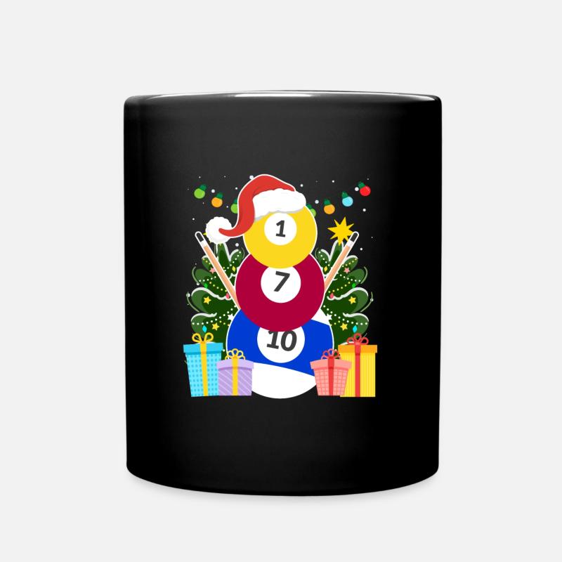 Billiard Kugeln Billard Schneemann Billiard - Tasse einfarbig - Schwarz