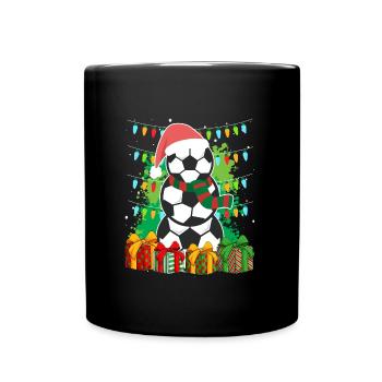 Football Snowman Football Fan Football Player - Full Colour Mug - black - Front
