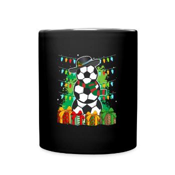 Football Snowman Football Fan Football Player - Full Colour Mug - black - Front