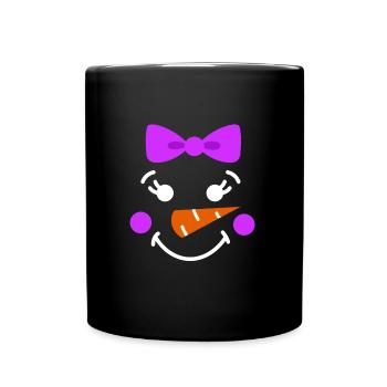 Snowman Face Children Christmas Daughter - Full Colour Mug - black - Front