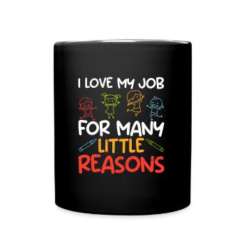 I love my job in kindergarten - Full Colour Mug - black - Front