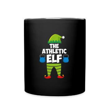 The Athletic Elf Weihnachten Leichtathletik - Tasse einfarbig - Schwarz - Vorne