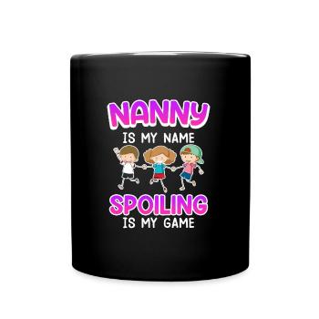 With me everyone is spoiled I am a childminder - Full Colour Mug - black - Front