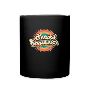 School support inclusion I am a school counselor - Full Colour Mug - black - Front