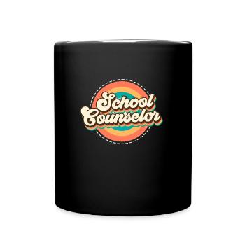School support inclusion I am a school counselor - Full Colour Mug - black - Front