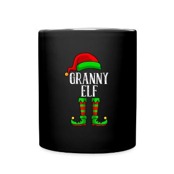 Grand-mère elfe de Noël grand-mère drôle d’elfe - Mug uni - noir - Devant