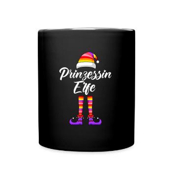 Prinzessin Elfe Schwester Frauen Weihnachten - Tasse einfarbig - Schwarz - Vorne
