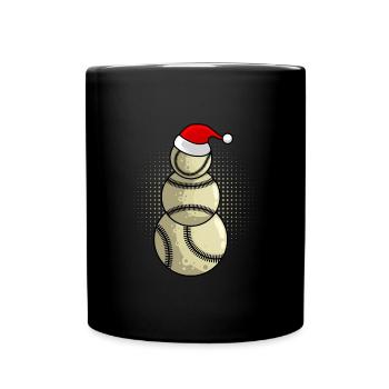Baseball Snowman Baseball Player Baseball - Full Colour Mug - black - Front