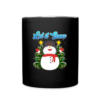 Let it Snow Snowman Noël - Mug uni - noir - Devant