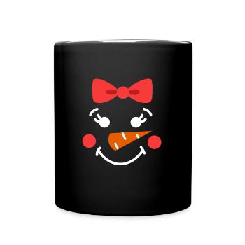 Snowman Face Children Christmas Daughter - Full Colour Mug - black - Front