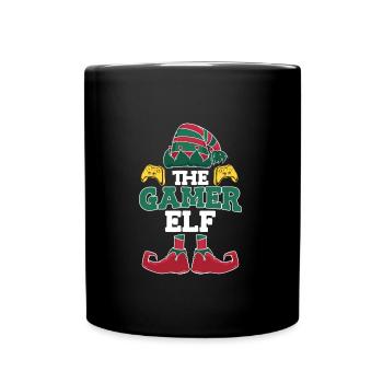 Gaming Spruch the Gamer Elf Nikolaus Weihnachten - Tasse einfarbig - Schwarz - Vorne
