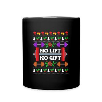 Weight Training Trainer No Lift no Gift Dumbbell - Full Colour Mug - black - Front