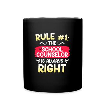 Règle n°1 il a raison le compagnon d’école - Mug uni - noir - Devant