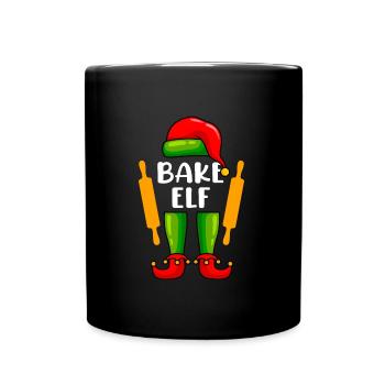 Baker Elf Baker Pastry Chef Baking Christmas - Full Colour Mug - black - Front