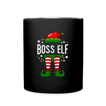Chef Elfe Boss Papa Vater Weihnachten Familien - Tasse einfarbig - Schwarz - Vorne