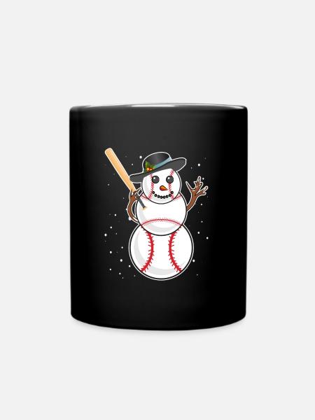Baseball Schneemann Baseball Spieler Baseballer - Tasse einfarbig - Schwarz