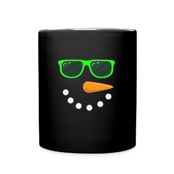 Snowman Face Sunglasses Snowman Costume - Full Colour Mug - black - Front