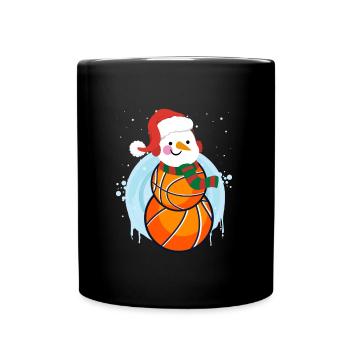 Basketball Player Snowman Basketball Player - Full Colour Mug - black - Front
