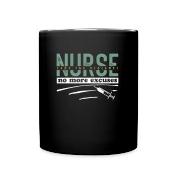 Keine Ausrede ich bin die Krankenschwester - Tasse einfarbig - Schwarz - Vorne