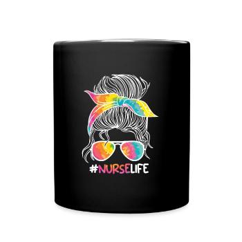 Nurse Life Ich bin Krankenschwester - Tasse einfarbig - Schwarz - Vorne