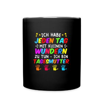 Je fais face à des miracles tous les jours assistante maternelle - Mug uni - noir - Devant