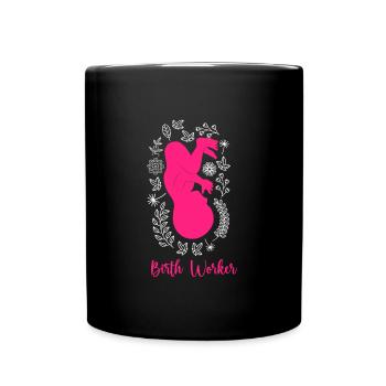 Geburtshelfer ich bin eine Hebamme - Tasse einfarbig - Schwarz - Vorne
