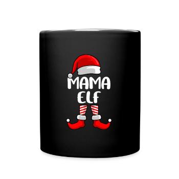 Mama Elfe Mutter Weihnachten Elf - Tasse einfarbig - Schwarz - Vorne