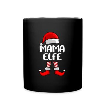Mama Elfe Mutter Weihnachten Elf - Tasse einfarbig - Schwarz - Vorne