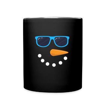 Snowman Face Sunglasses Snowman Costume - Full Colour Mug - black - Front