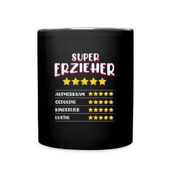 Kindergarten Definition Super Erzieher - Tasse einfarbig - Schwarz - Vorne