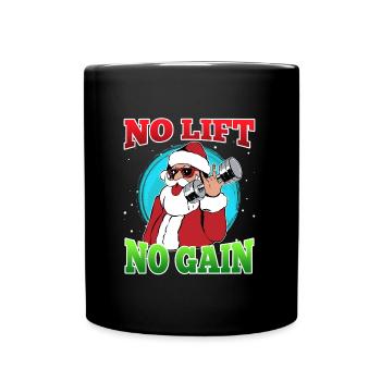 No Lift no Gain Nikolaus No Lift no Gift - Tasse einfarbig - Schwarz - Vorne