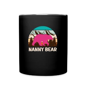 Mama bear Nanny bear Tagesmutter - Tasse einfarbig - Schwarz - Vorne