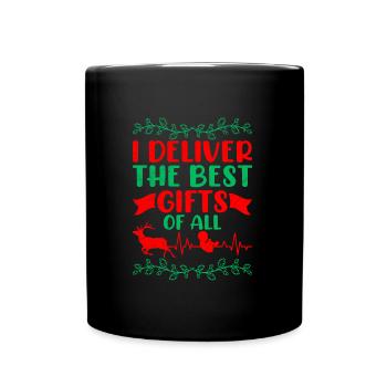 J’apporte les meilleurs cadeaux je suis sage-femme - Mug uni - noir - Devant